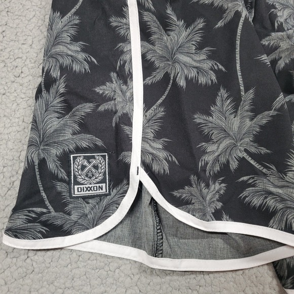 DIXXON‎ The Chad Bali Swim Trunks Mens Small 29" Black Palm Tree Hybrid Shorts - Picture 5 of 12